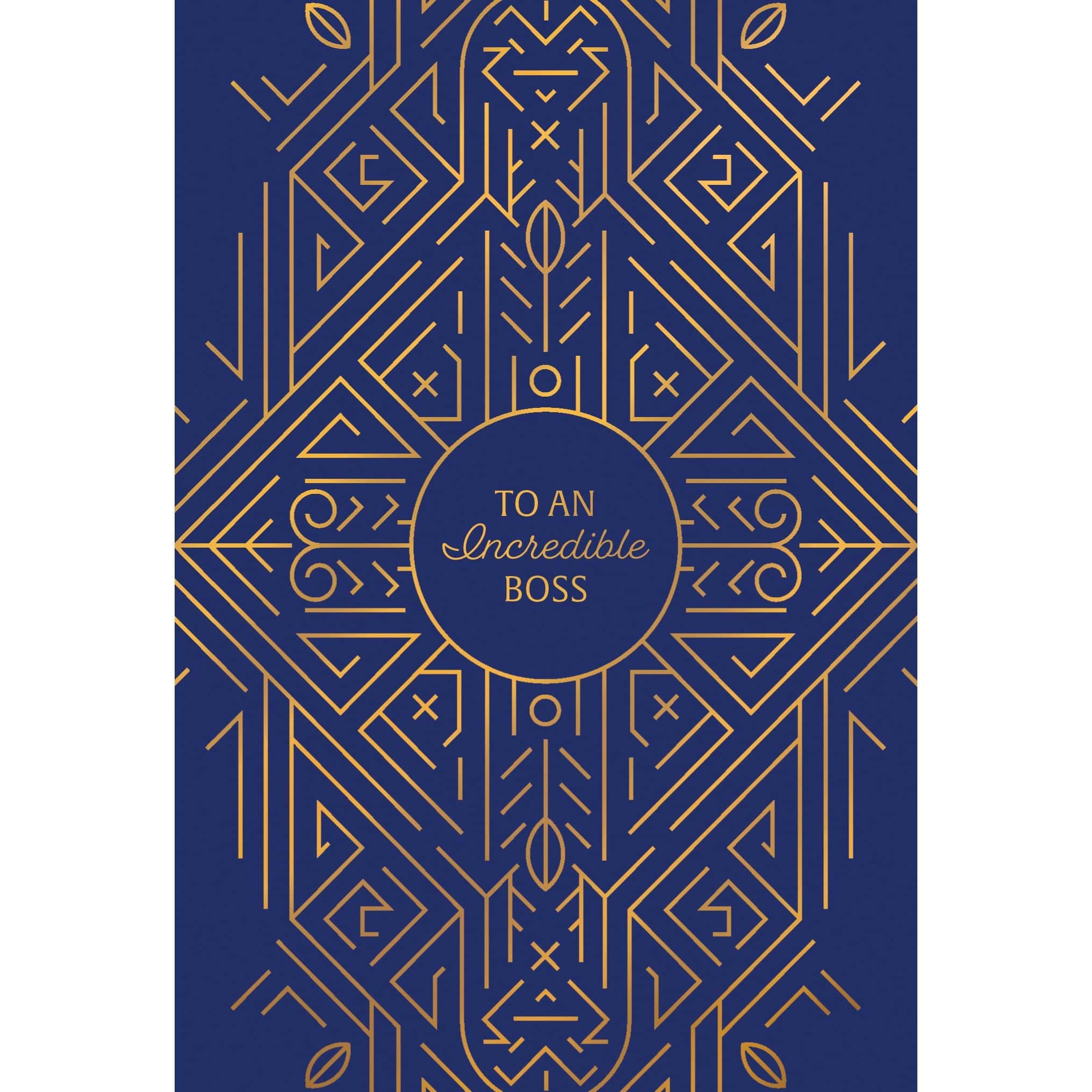 Gold Boss's Day card by Pictura featuring a stylish design, perfect for celebrating and appreciating your boss on Boss's Day.